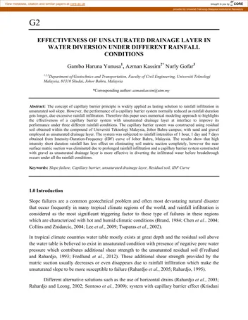 Más sobre Eficacia de la Capa de Drenaje No Saturada en la Desviación del Agua bajo Diferentes Condiciones de Lluvia