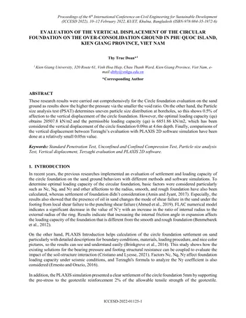 Más sobre Evaluación del Desplazamiento Vertical de la Fundación Circular en Suelo Sobreconsolidado