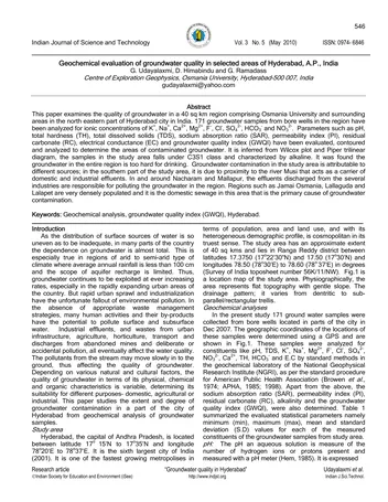Más sobre Calidad del Agua Subterránea y Geotecnia