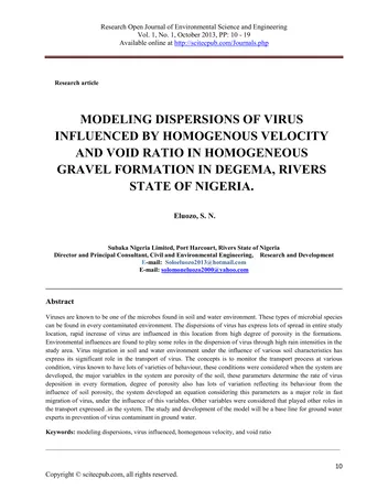 Más sobre Modelado de Dispersión de Virus Influenciado por Velocidad Homogénea e Índice de Vacíos en Grava Homogénea.