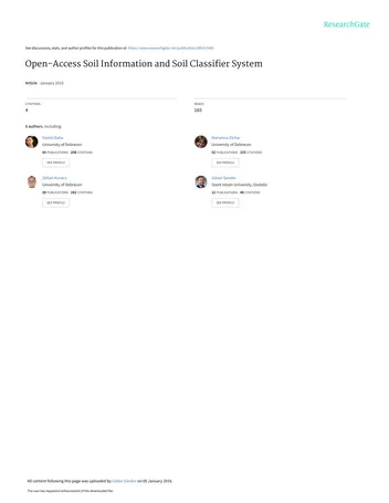 Más sobre Información de Suelos de Acceso Abierto y Sistema de Clasificación de Suelos.