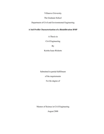 Más sobre Caracterización de un Perfil de Suelo de un BMP de Bioinfiltración