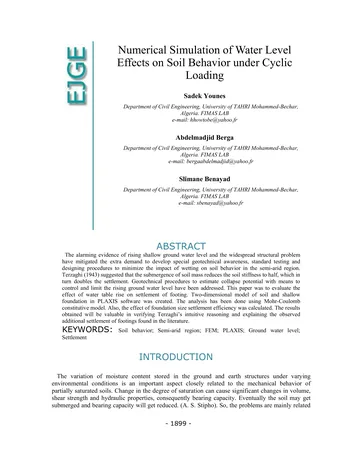 Más sobre Simulación Numérica de los Efectos del Nivel de Agua en el Comportamiento del Suelo bajo Carga Cíclica