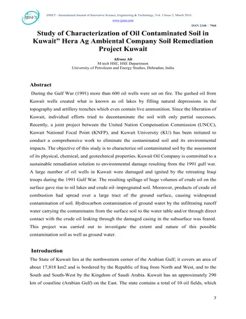 Más sobre Estudio de la Caracterización de Suelos Contaminados con Aceite en la Refinería de Kuwait